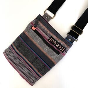 Dakine Jive Crossbody Bag Purse Multicolor Stripe Cotton Fabric Adjustable Strap